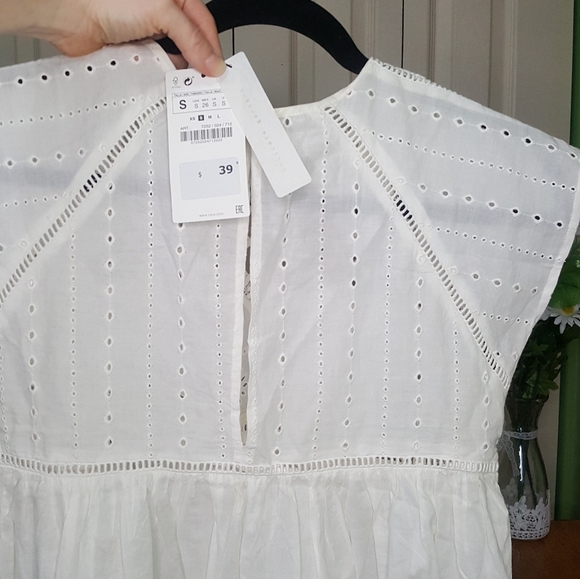 Zara Embroidered Baby doll Top - Picture 4 of 6